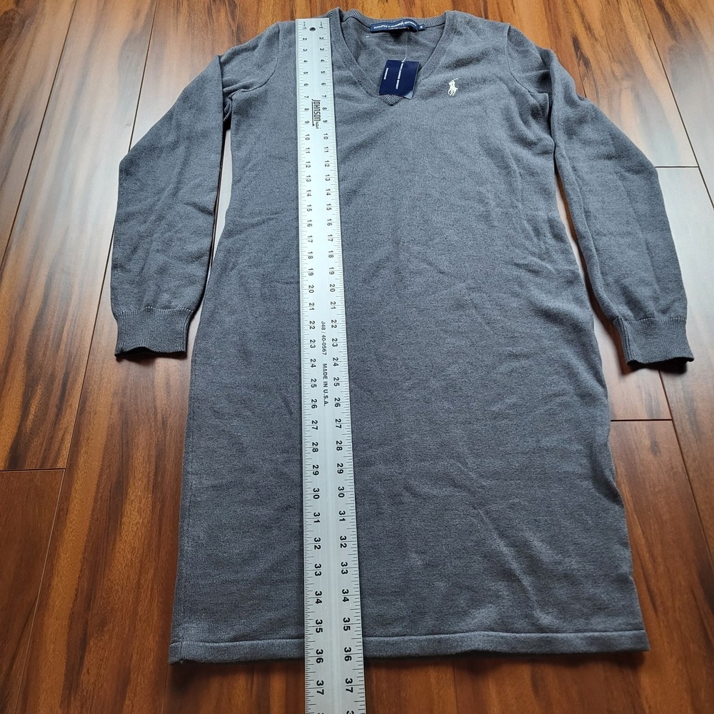 NWT Ralph Lauren SPORT Sweater Dress Womens V-Neck Merino Wool/Cotton Sz M - Picture 5 of 7